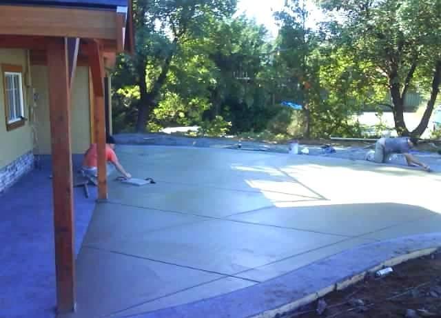 Finished concrete driveway at a home in Colwood, BC